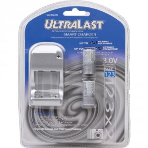 Ultralast ULCR123RK (r)   Smart Charger With 2 Rechargeable Cr123 Batt