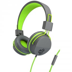 Jlab HNEONGRYGRN4 Audio  Neon Wired On-ear Headphones With Mic - Gray,