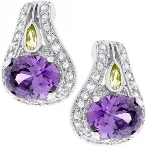 Icon J4507 Majestic Amethyst Cz Earrings E50049r-v01