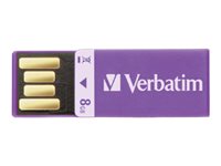 Verbatim 43937 Clip-it Usb Flash Drive,  8gb, Usb 2.0, Violet