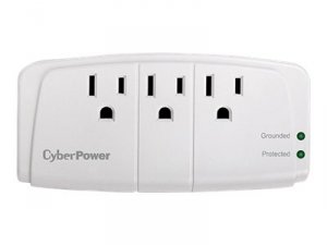 Cyberpower CSB300W 3 Nema 5-15r Outlets Wall Tap Plug 900 Joules Emirf