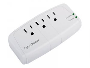 Cyberpower CSB300W 3 Nema 5-15r Outlets Wall Tap Plug 900 Joules Emirf