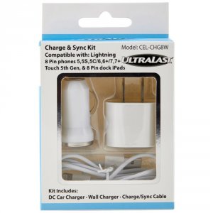 Ultralast CEL-CHG8W (r) Cel-chg8w Charge  Sync Kit With Lightning(r) T