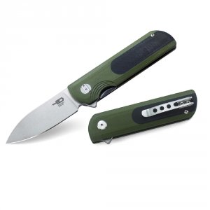 Bestech BG07A Bestech Pebble Folder 3.0 In Plain Black-green G-10 Hand