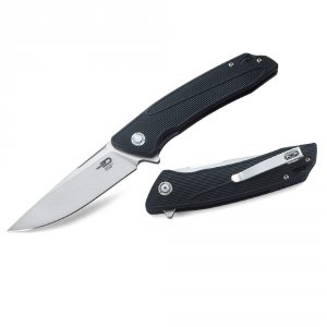 Bestech BG09A-2 Bestech Spike Folder 3.75 In Stonewash Plain Black Nyl