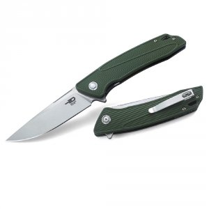 Bestech BG09B-2 Bestech Spike Folder 3.75 In Stonewash Plain Green Nyl