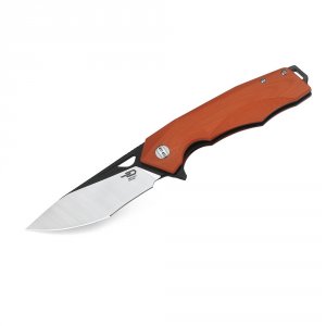 Bestech BG14D-2 Bestech Toucan Folder Blk Sw-satin Plain Orange G-10 H