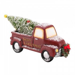 Christmas 10018584 Light-up Red Truck With Wreath