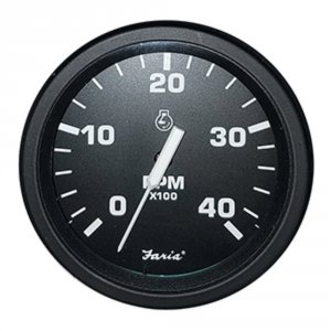 Faria 43002 Faria Heavy-duty Black 4 Tachometer (4000 Rpm) (mag Pick-u