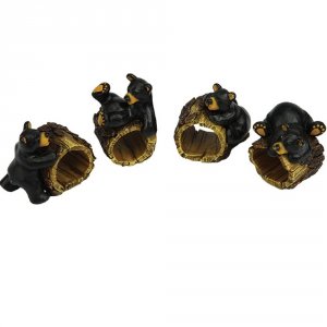 Rivers 1686 Bearpine Tree Napkin Ring Holder - 4 Pieces