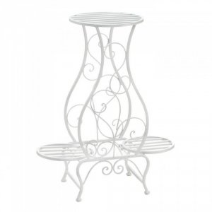 Summerfield 10018667 White Hourglass Triple Plant Stand