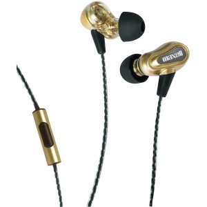 Maxell RA50741 Bass 13 Dual-driver In-ear Earbuds With Microphone Mxl1