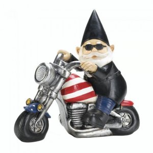 Summerfield 10018054 Biker Gnome Solar Statue