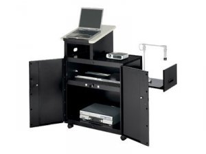 Bretford LECTTG-RNGM Mm Lectern Ws Stor Cab Black With Gray Top