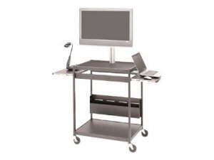 Bretford TC12FC-BK Lcd Projector Cart With Slide Out Shelf  Fp Mount