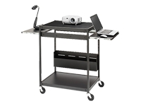 Bretford TC12FF-BK Lcd Projector Cart With Dual Slide Out Shelves With