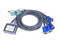 Aten CS64A 7year Warranty  4-port Kvm Wcables Built-in And Audio, Ps2