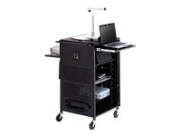 Bretford TCP23FFDS-BK Pal Deluxe Presentation Cart Rubber Casters Blac