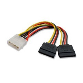 Syba SY-CAB40007 6in Molex 4-pin Male To 2x 15-pin Sata P