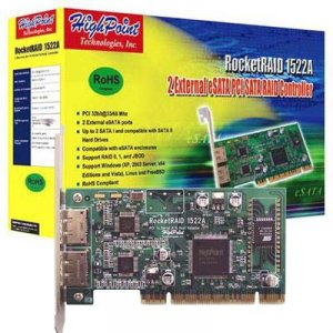 Highpoint ROCKETRAID1522A Technology  2xexternal Esata Ports Pci 32-bi