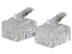 C2g 27561 Rj11 6x4 Modular Plug For Round Solid Cable - 25pk