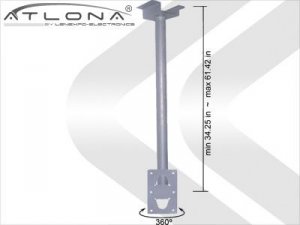 Atlona AT-PLCM-1S Universal Ceiling Plasma Adapter Silver At Plcm 1s B