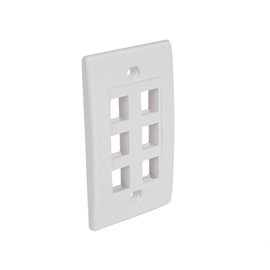 Startech PLATE6WH Accessory  6 Outlet Rj45 Universal Wall Plate White 