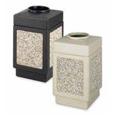 Safco 9471TN Square Top Receptacle 38 Gal 18 1 4