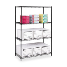 Safco 5295BL Add On Unit F Wire Shelving 4 Shelves 2 Posts 48