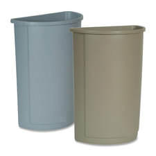 Rubbermaid 352000GY Wastebasket Half Round 21 Gallon 12