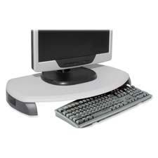 Kantek MS280 Monitor Stand Wkeyboard Storage, Gray