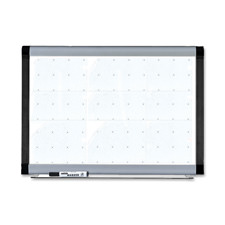 Lorell 69652 Magnetic Dry Erase Board W Grid Lines 4'x3' Silver Ebony