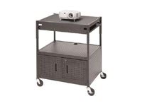 Bretford TC35-BK Mm Cabinet Cart With 2 Adj Slide Out Shelves