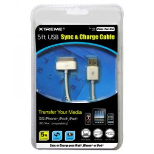 Xtreme 59905 Cable,5', Usb Sync  Charge Cable,white