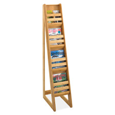 Safco 4622NA Bamboo Magazine Floor Display 4 Pckt 10