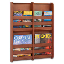 Safco 4623CY Bamboo Magazine Rack 4 Pckt 19 1 2