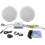 Pyle PLMRKT2A Marine 6.5 Speaker System 2ch Amp 400w Max