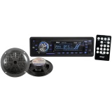 Pyle PLMRKT12BK In Dash Marine Am Fm Pll Tuning Radio With Usb Sd Mmc 