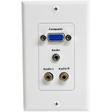 Startech VGAPLATERCA Vga Wall Plate W 3.5mm  Rca-white