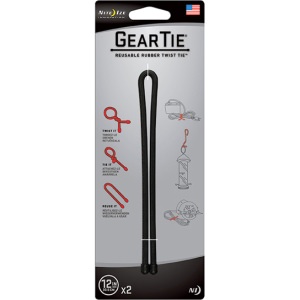 Niteize GT122PK01 Gear Tie 12 2 Pack Black