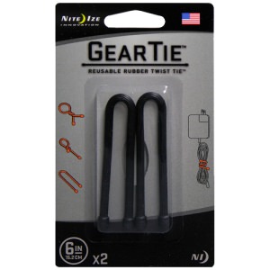 Niteize GT62PK01 Gear Tie 6 2 Pack Black