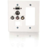 C2g 41030 Vga 35mm 3rca Keystone  Decora White Alum Double Gang Wp