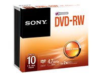 Sony 10DMW47SS 10 Pack Dvd Rw Slim Jc