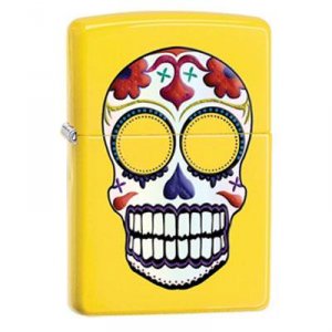 Zippo 24894 Windproof Lighter  Day Of The Dead Neon Yellow Finish