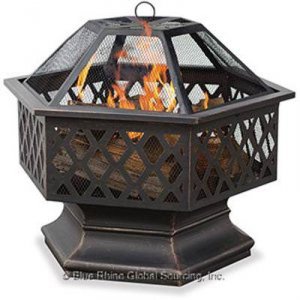 Blue WAD1377SP Uf Hex Shaped Lattice Firepit