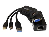 Startech MSTP2MDPUGBK Gig Ethernet Adapter Kit Mdp To Vga Hdmi Usb3 Fo