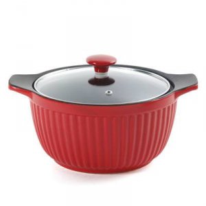 Gibson 91999.02 Cp 3qt Ribbed Casserole Red