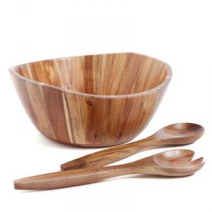 Gibson 92031.03 Gh 3 Acacia Wood Salad Bowls