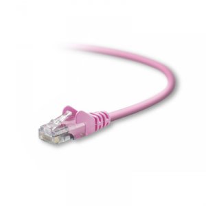 Belkin A3L791-07-PNK 7ft Cat5e Patch Cable, Utp, Pink Pvc Jacket, 24aw