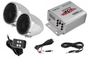 Pyle PLMCA10 100 Watts Motorcycle Atv Mount Mp3 Ipod Amplifier With Du